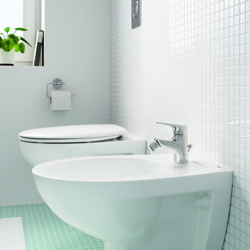 Grohe Start Edge- Grifo de bidé monomando (vaciador automático, cartucho de cerámica de 28 mm, menor consumo de agua con caudal 5 l/min